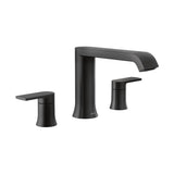 Moen - Genta LX 2-Handle Deck-Mount High Arc Roman Tub Faucet Trim Kit in Matte Black (Valve Sold Separately) - Matte Black