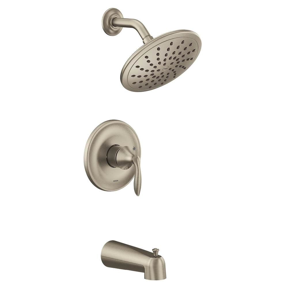 Moen - Eva M-CORE 2-Series Eco Performance 1-Handle Tub and Shower Trim Kit in Brushed Nickel (Valve Sold Separately) - Brushed Nickel