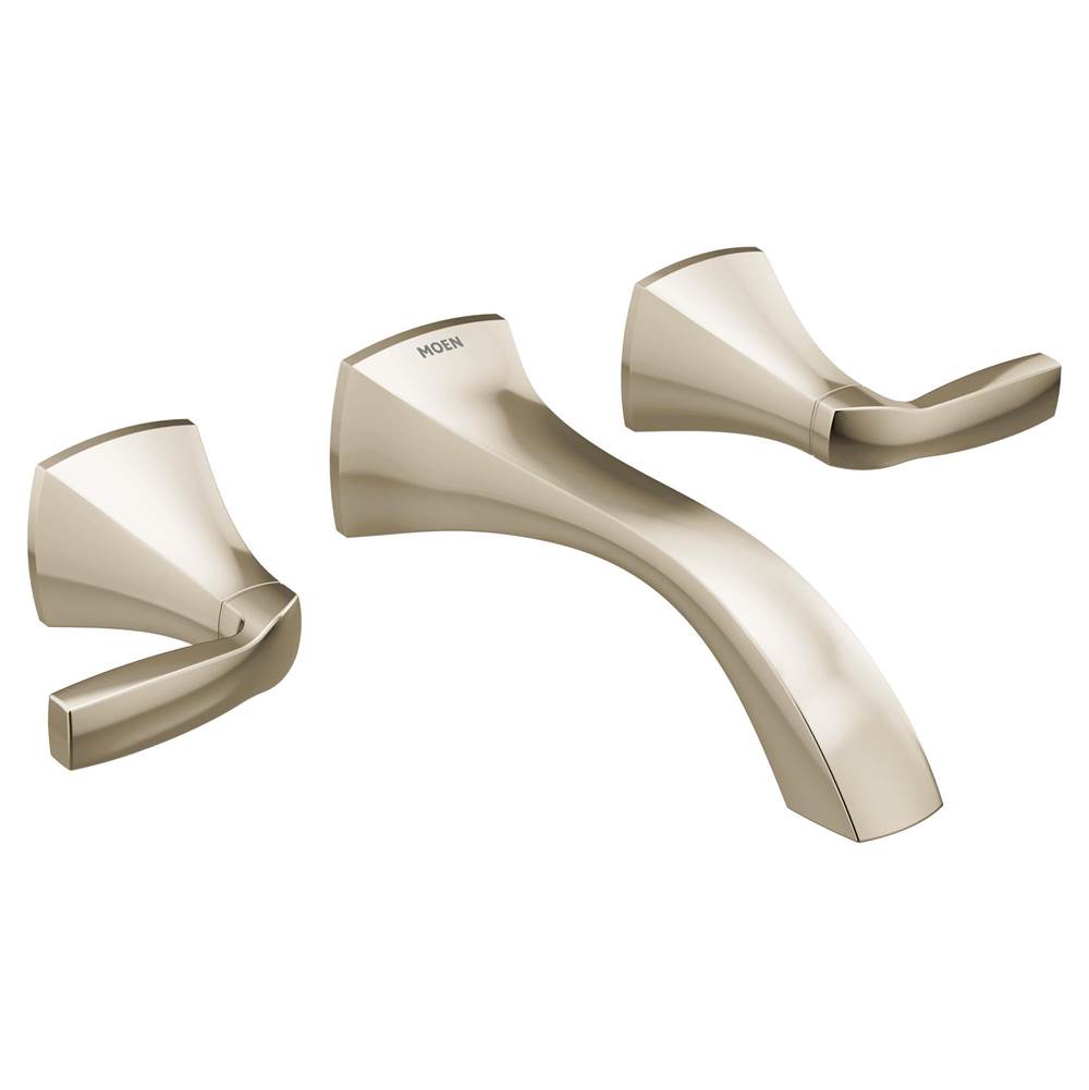Moen - Voss Wall Mount 2-Handle Bathroom Faucet Trim Kit in Polished Nickel (Valve Sold Separately) - Polished Nickel