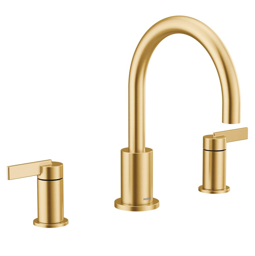Moen - Cia 2-Handle High-Arc Deck Mount Roman Tub Faucet Trim Kit in Brushed Gold (Valve Sold Separately) - Brushed Gold