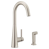 Moen - Sleek Single-Handle Standard Kitchen Faucet with Side Sprayer in Spot Resist Stainless - Spot Resist Stainless