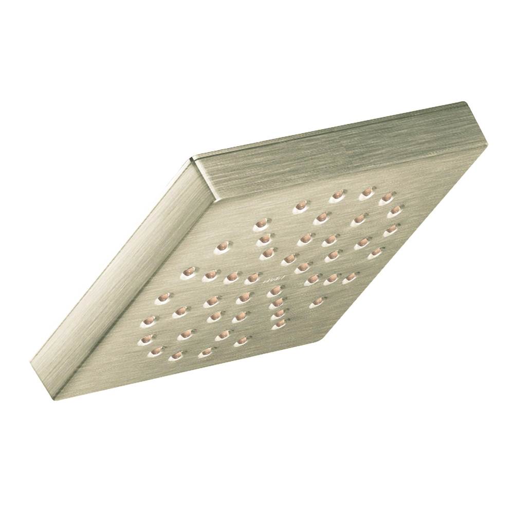 Moen - 90 Degree 6'' Single-Function Showerhead with Immersion Technology at 2.5 GPM Flow Rate, Brushed Nickel - Brushed Nickel