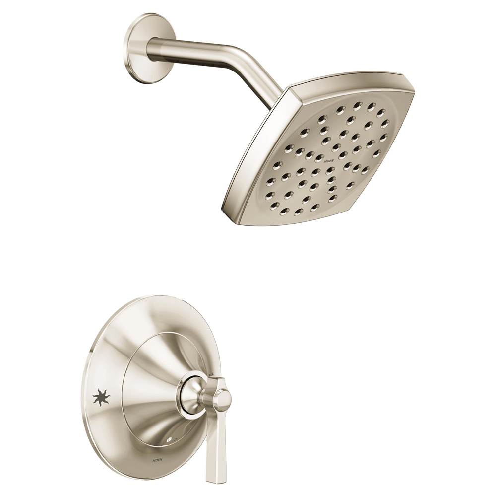 Moen - Flara Posi-Temp Rain Shower 1-Handle Shower Only Faucet Trim Kit in Polished Nickel (Valve Sold Separately) - Polished Nickel