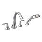 Moen - Eva 2-Handle Deck-Mount Roman Tub Faucet Trim Kit with Handshower in Chrome (Valve Sold Separately) - Chrome
