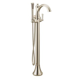 Moen - Wynford One-Handle Freestanding Floor Mount Tub Filler with Handshower, Includes Interchangeable Handle, Polished Nickel - Polished Nickel