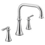 Moen - Colinet Two Handle Deck-Mount Roman Tub Faucet Trim with Lever Handles, Valve Required, in Chrome - Chrome
