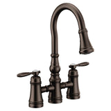 Moen - Moen Weymouth 2-Handle Bridge Faucet in Oil Rubbed Bronze - Oil Rubbed Bronze