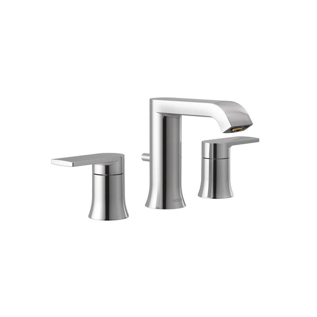 Moen - Genta LX Two-Handle Widespread Modern Bathroom Faucet, Valve Required, Chrome - Chrome