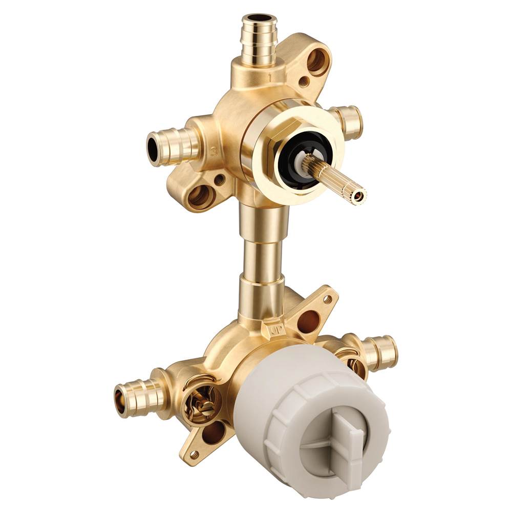 Moen - M-CORE 3-Series Mixing Valve with 2 or 3 Function Integrated Transfer Valve with Cold Expansion PEX Connections and Stops - Unfinished