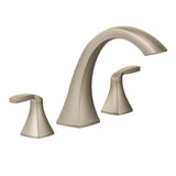 Moen - Voss 2-Handle Deck-Mount High-Arc Roman Tub Faucet Trim Kit in Brushed Nickel (Valve Sold Separately) - Brushed Nickel