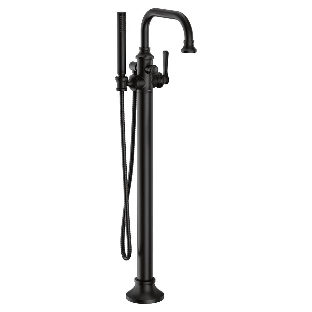 Moen - Colinet One-Handle Freestanding Floor Mount Tub Filler with Handshower in Matte Black - Matte Black