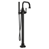 Moen - Colinet One-Handle Freestanding Floor Mount Tub Filler with Handshower in Matte Black - Matte Black