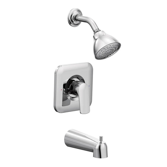 Moen - Rizon 1-Handle 1-Spray Posi-Temp Tub and Shower Faucet Trim Kit in Chrome (Valve Sold Separately) - Chrome