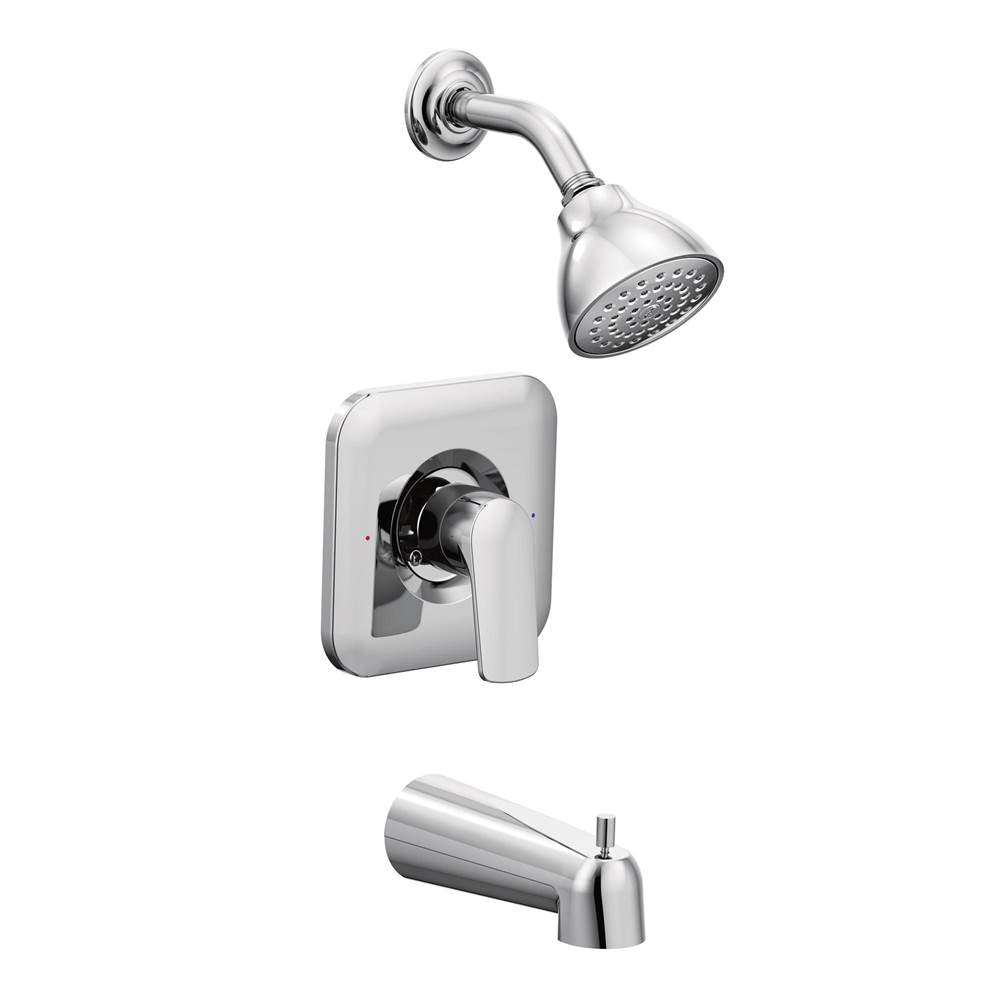 Moen - Rizon Single-Handle 1-Spray Posi-Temp Tub and Shower Faucet Trim Kit in Chrome (Valve Sold Separately) - Chrome