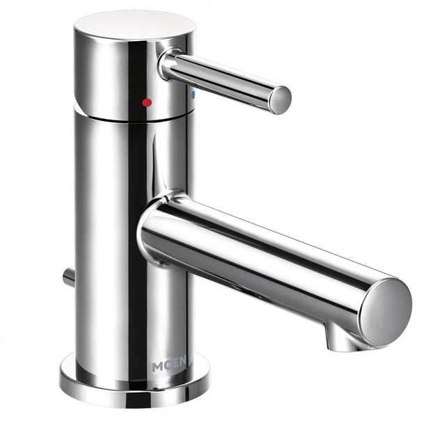 Moen - Align One-Handle Single Hole Low Profile Modern Bathroom Faucet with Drain Assembly, Chrome - Chrome