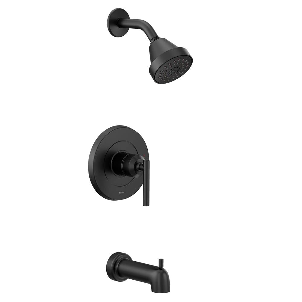 Moen - Gibson M-CORE 2-Series Eco Performance 1-Handle Tub and Shower Trim Kit in Matte Black (Valve Sold Separately) - Matte Black