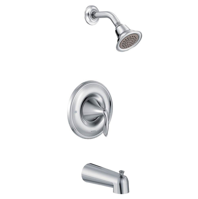 Moen - Eva Single-Handle 1-Spray Posi-Temp Tub and Shower Faucet Trim Kit in Chrome (Valve Sold Separately) - Chrome