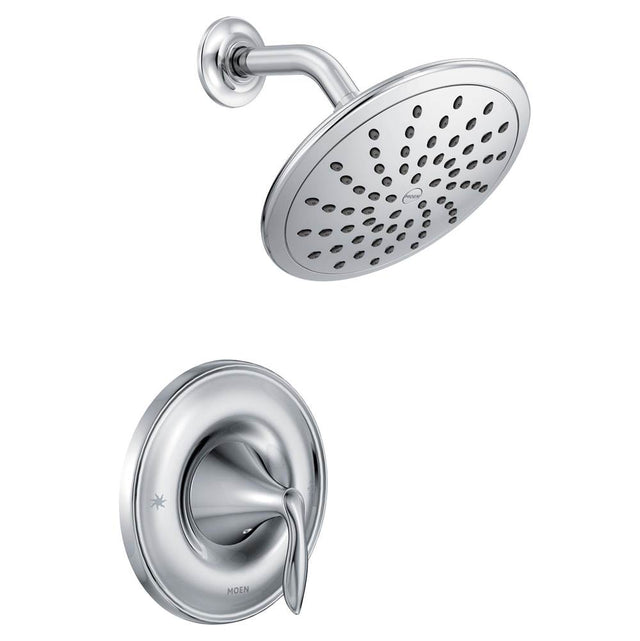 Moen - Eva Posi-Temp Rain Shower Single-Handle Shower Only Faucet Trim Kit in Chrome (Valve Sold Separately) - Chrome
