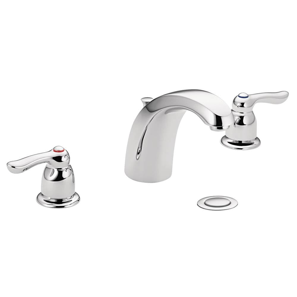 Moen - Chateau Two-Handle Low Arc Centerset Bathroom Faucet, Chrome - Chrome