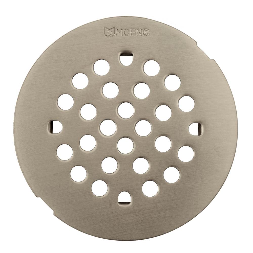 Moen - 4-1/4-Inch Shower Strainer Snap-In Shower Drain Cover, Brushed Nickel - Brushed Nickel