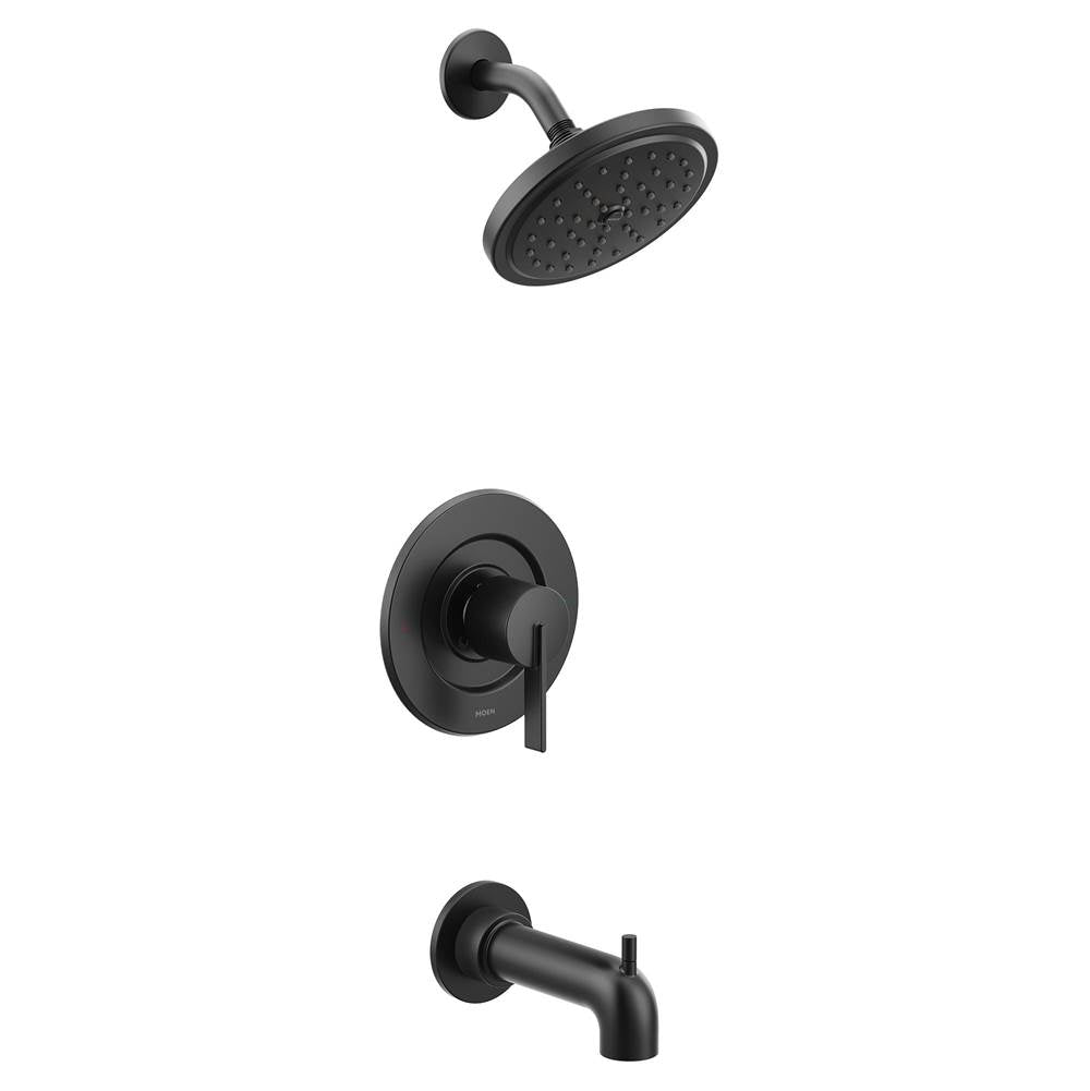 Moen - Cia Posi-Temp Eco-Performance 1-Handle Tub and Shower Faucet Trim Kit in Matte Black (Valve Sold Separately) - Matte Black