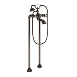 Moen - Weymouth Two Handle Tub Filler with Cross-Handles and Handshower, Oil Rubbed Bronze - Oil Rubbed Bronze