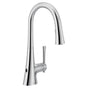 Moen - KURV Touchless 1-Handle Pull-Down Sprayer Kitchen Faucet with MotionSense Wave and Power Clean in Chrome - Chrome