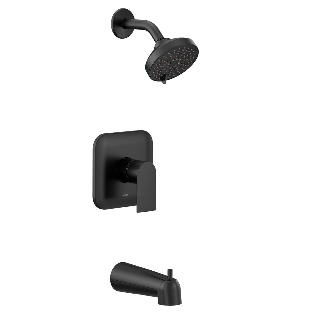 Moen - Genta M-CORE 2-Series Eco Performance 1-Handle Tub and Shower Trim Kit in Matte Black (Valve Sold Separately) - Matte Black
