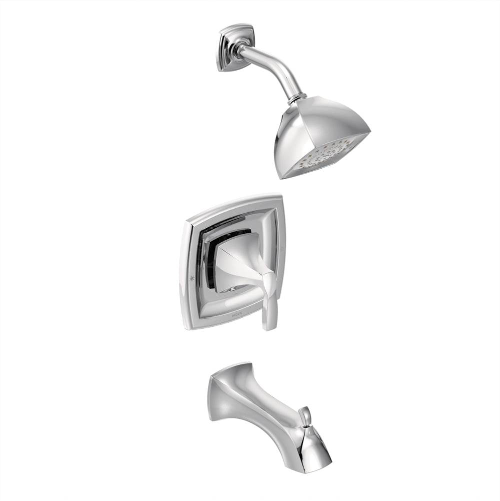 Moen - Voss Posi-Temp Single-Handle Tub and Shower Trim Kit with Eco-Performance in Chrome (Valve Sold Separately) - Chrome