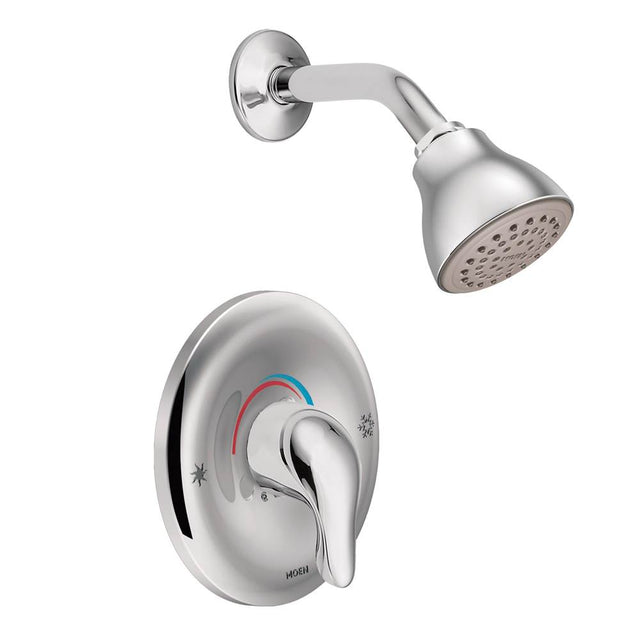 Moen - One-Handle Posi-Temp Eco-Performance Shower and Trim, Valve Required, Chrome - Chrome