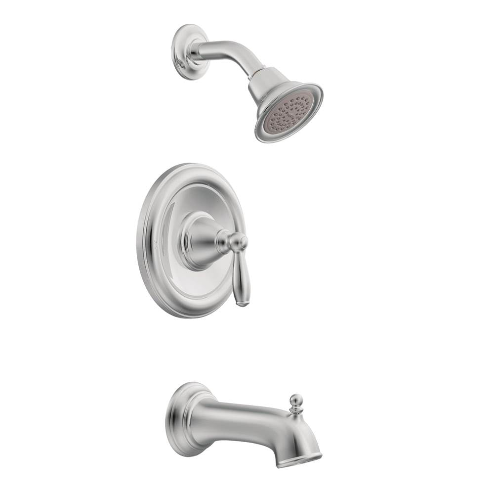 Moen - Brantford PosiTemp Pressure Balancing Eco-Performance Tub and Shower Trim Kit without Valve, Chrome - Chrome