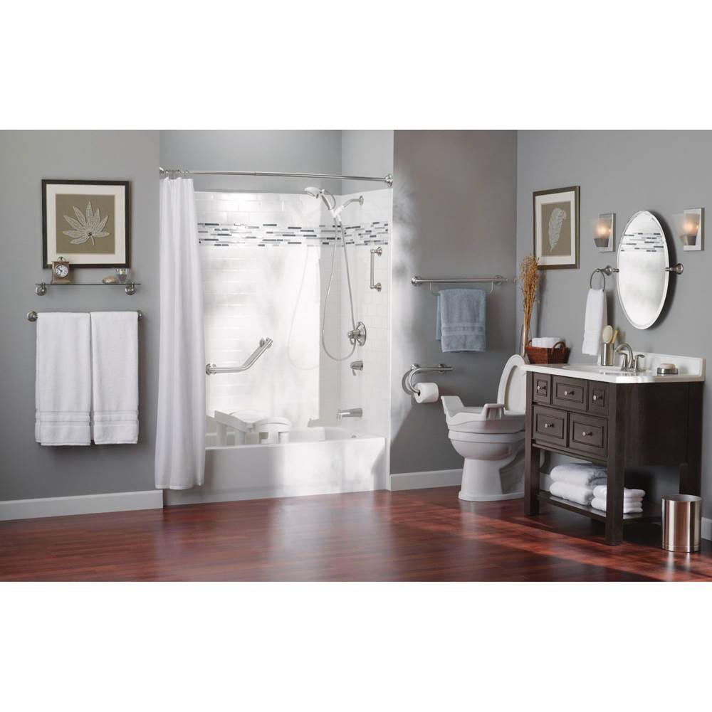 Brushed Nickel 24'' Grab Bar With Towel Bar