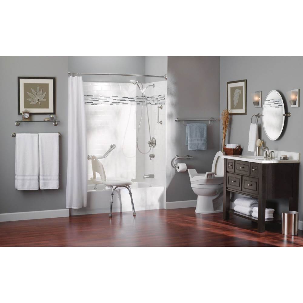 Brushed Nickel 24'' Grab Bar With Towel Bar