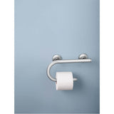 Brushed Nickel 8'' Grab Bar With Paper Holder