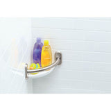 Brushed Nickel 9'' Grab Bar With Corner Shelf