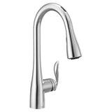 Moen - Arbor Smart Faucet Touchless Pull Down Sprayer Kitchen Faucet with Voice Control and Power Boost, Chrome - Chrome