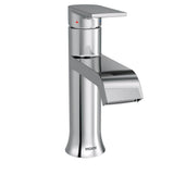 Moen - Genta LX One-Handle Single Hole Modern Bathroom Sink Faucet with Optional Deckplate, Chrome - Chrome