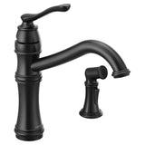 Moen - Belfield Single-Handle Standard Kitchen Faucet with Side Sprayer in Matte Black - Matte Black