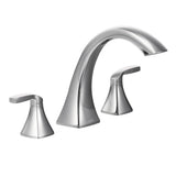 Moen - Voss 2-Handle Deck Mount Roman Tub Faucet Trim Kit, Valve Required, Chrome - Chrome