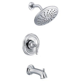 Moen - Brantford Posi-Temp Rain Shower 1-Handle Tub and Shower Faucet Trim Kit in Chrome (Valve Sold Separately) - Chrome