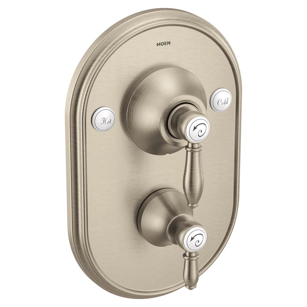 Moen - Weymouth Posi-Temp with Built-in 3-Function Transfer Valve Trim Kit, Valve Required, Brushed Nickel - Brushed Nickel