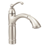 Moen - Brantford One-Handle Pullout Kitchen Faucet Featuring Power Clean and Reflex, Spot Resist Stainless - Spot Resist Stainless