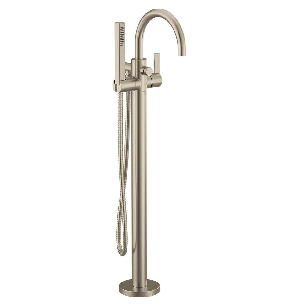 Moen - Cia One Handle Freestanding Floor Mount Tub Filler with Handshower in Brushed Nickel - Brushed Nickel