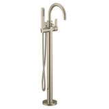 Moen - Cia One Handle Freestanding Floor Mount Tub Filler with Handshower in Brushed Nickel - Brushed Nickel