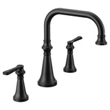 Moen - Colinet Two Handle Deck-Mount Roman Tub Faucet Trim with Lever Handles, Valve Required, in Matte Black - Matte Black