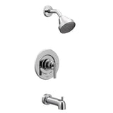 Moen - Gibson Posi-Temp Pressure Balancing Eco-Performance Modern Tub and Shower Trim Valve Required, Chrome - Chrome