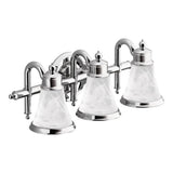 Moen - Waterhill 3-Light Dual-Mount Bath Bathroom Vanity Fixture with Frosted Glass, Chrome - Chrome