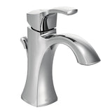 Moen - Voss One-Handle Single Hole Bathroom Sink Faucet with Optional Deckplate, Chrome - Chrome