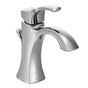 Moen - Voss One-Handle Single Hole Bathroom Sink Faucet with Optional Deckplate, Chrome - Chrome