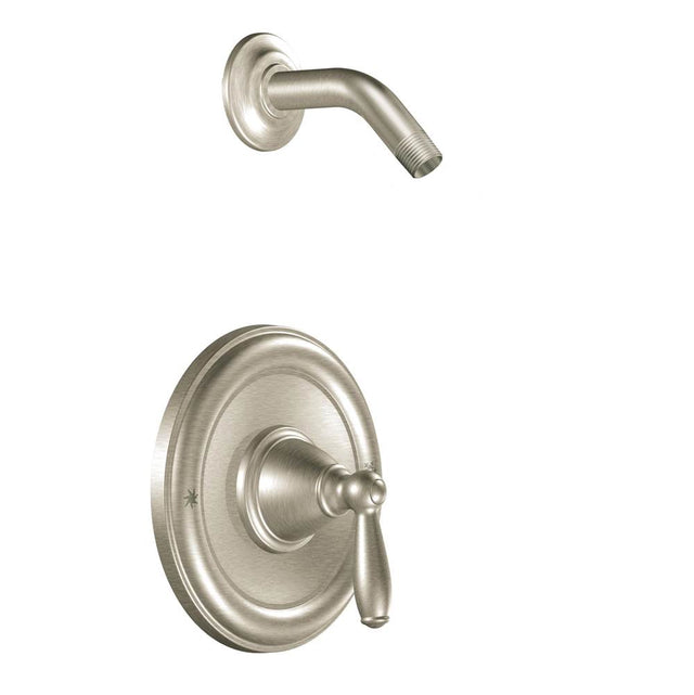 Moen - Brantford Posi-Temp Pressure Balancing Shower Trim Kit without Showerhead Valve Required, Brushed Nickel - Brushed Nickel
